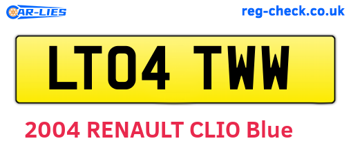 LT04TWW are the vehicle registration plates.