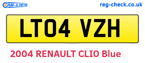 LT04VZH are the vehicle registration plates.