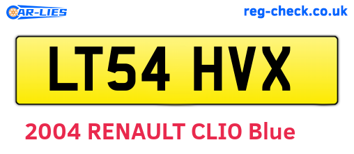 LT54HVX are the vehicle registration plates.