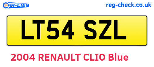 LT54SZL are the vehicle registration plates.