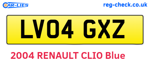 LV04GXZ are the vehicle registration plates.