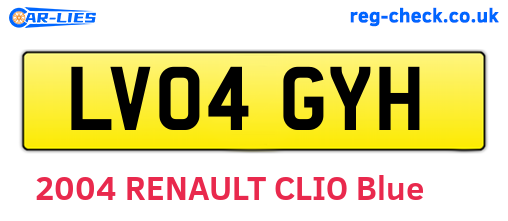 LV04GYH are the vehicle registration plates.