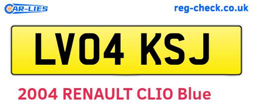 LV04KSJ are the vehicle registration plates.