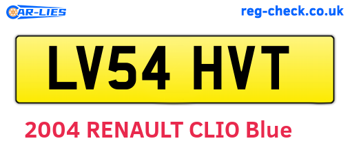 LV54HVT are the vehicle registration plates.