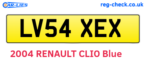 LV54XEX are the vehicle registration plates.