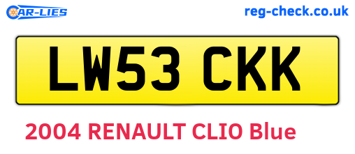 LW53CKK are the vehicle registration plates.