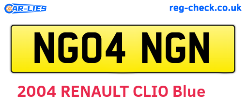 NG04NGN are the vehicle registration plates.