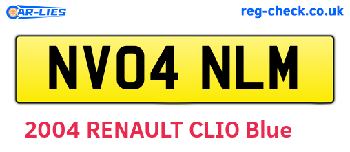 NV04NLM are the vehicle registration plates.