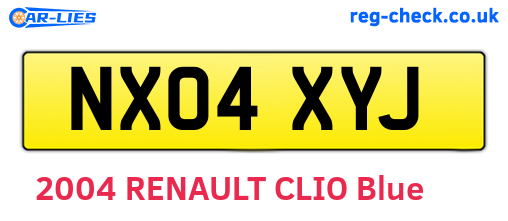NX04XYJ are the vehicle registration plates.