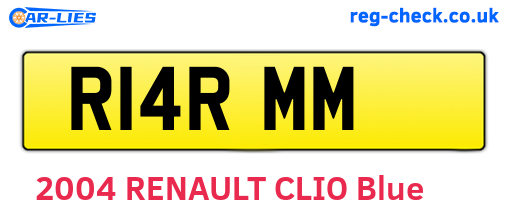 R14RMM are the vehicle registration plates.