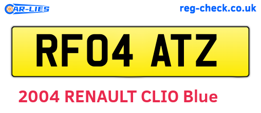 RF04ATZ are the vehicle registration plates.