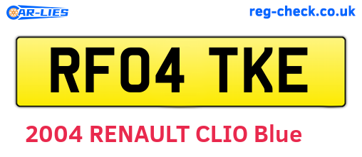 RF04TKE are the vehicle registration plates.