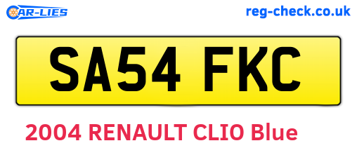 SA54FKC are the vehicle registration plates.