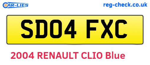 SD04FXC are the vehicle registration plates.