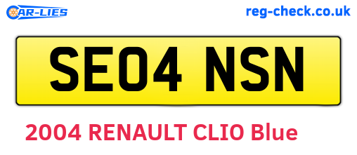 SE04NSN are the vehicle registration plates.