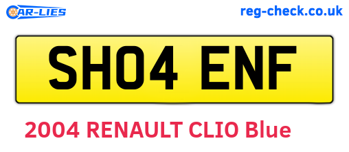 SH04ENF are the vehicle registration plates.