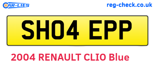SH04EPP are the vehicle registration plates.
