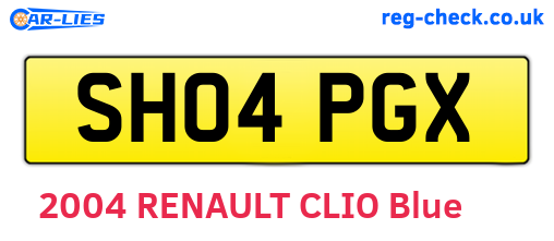 SH04PGX are the vehicle registration plates.