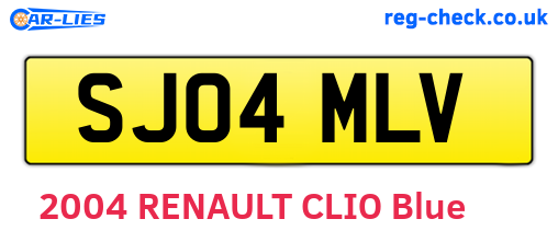SJ04MLV are the vehicle registration plates.