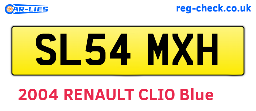 SL54MXH are the vehicle registration plates.