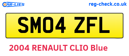 SM04ZFL are the vehicle registration plates.