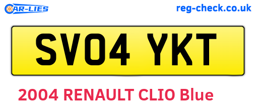 SV04YKT are the vehicle registration plates.
