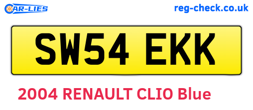 SW54EKK are the vehicle registration plates.