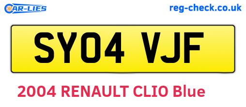 SY04VJF are the vehicle registration plates.
