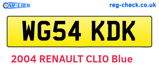 WG54KDK are the vehicle registration plates.