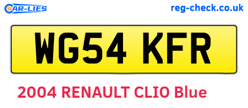 WG54KFR are the vehicle registration plates.