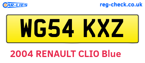 WG54KXZ are the vehicle registration plates.