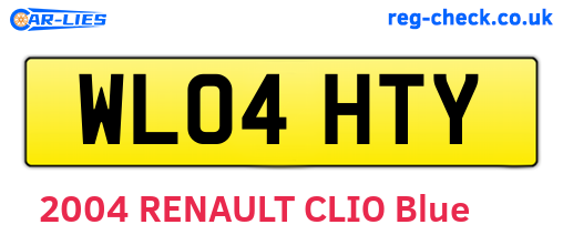 WL04HTY are the vehicle registration plates.