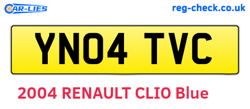 YN04TVC are the vehicle registration plates.