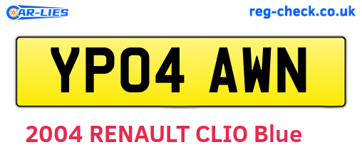 YP04AWN are the vehicle registration plates.