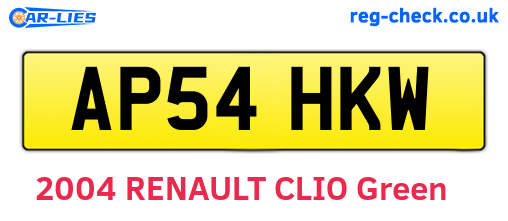 AP54HKW are the vehicle registration plates.