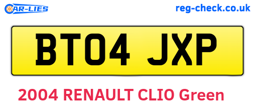 BT04JXP are the vehicle registration plates.