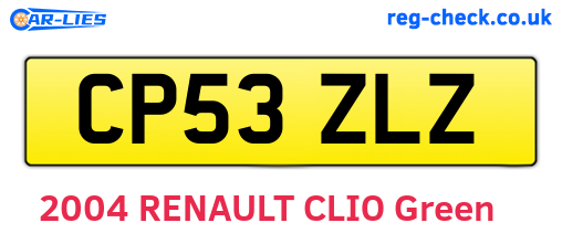CP53ZLZ are the vehicle registration plates.