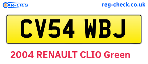 CV54WBJ are the vehicle registration plates.