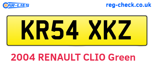 KR54XKZ are the vehicle registration plates.