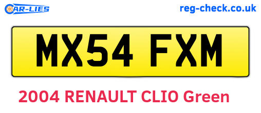 MX54FXM are the vehicle registration plates.