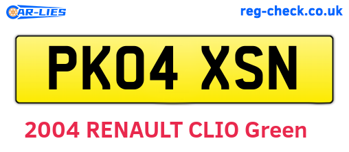 PK04XSN are the vehicle registration plates.