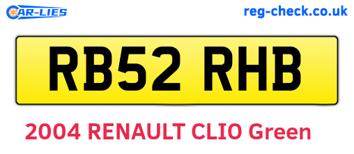 RB52RHB are the vehicle registration plates.