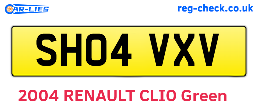 SH04VXV are the vehicle registration plates.
