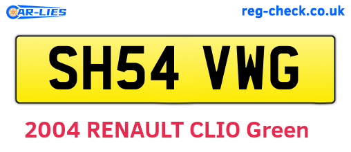 SH54VWG are the vehicle registration plates.