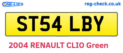 ST54LBY are the vehicle registration plates.