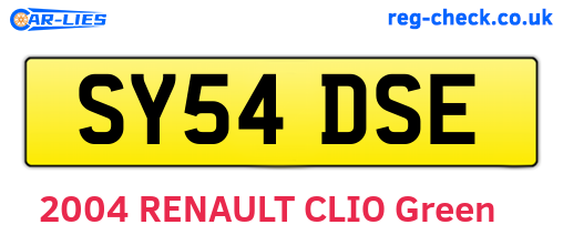 SY54DSE are the vehicle registration plates.