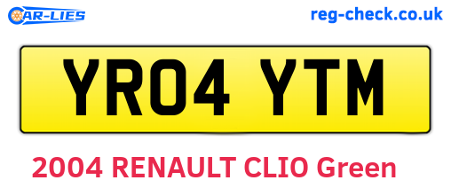 YR04YTM are the vehicle registration plates.