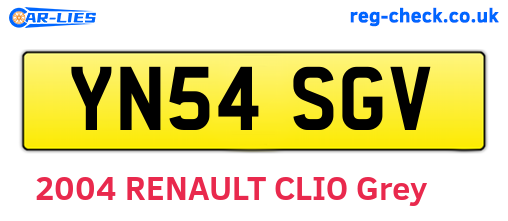 YN54SGV are the vehicle registration plates.