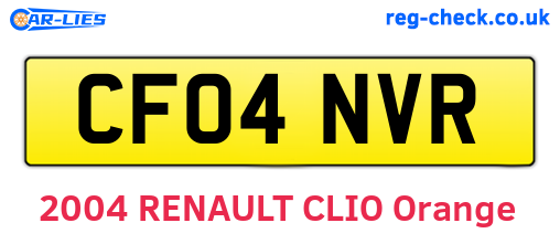 CF04NVR are the vehicle registration plates.