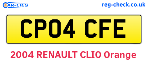 CP04CFE are the vehicle registration plates.